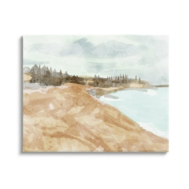 Stupell Abstract Sandy Beach Coastal Landscape Landscape Painting Gallery Wrapped Canvas Print Wall Art