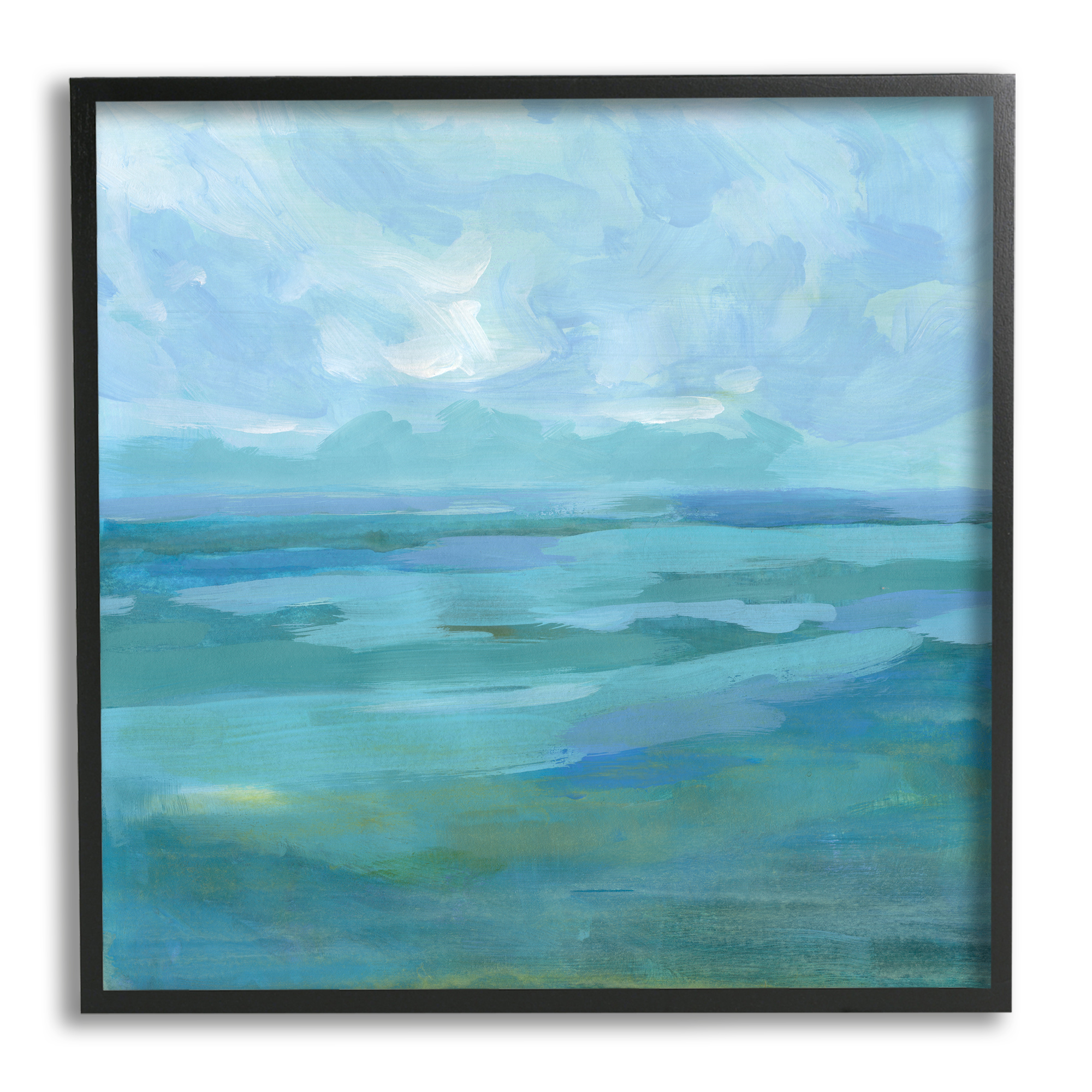 Stupell Abstract Sea Waves Landscape Landscape Painting Black Framed Art Print Wall Art