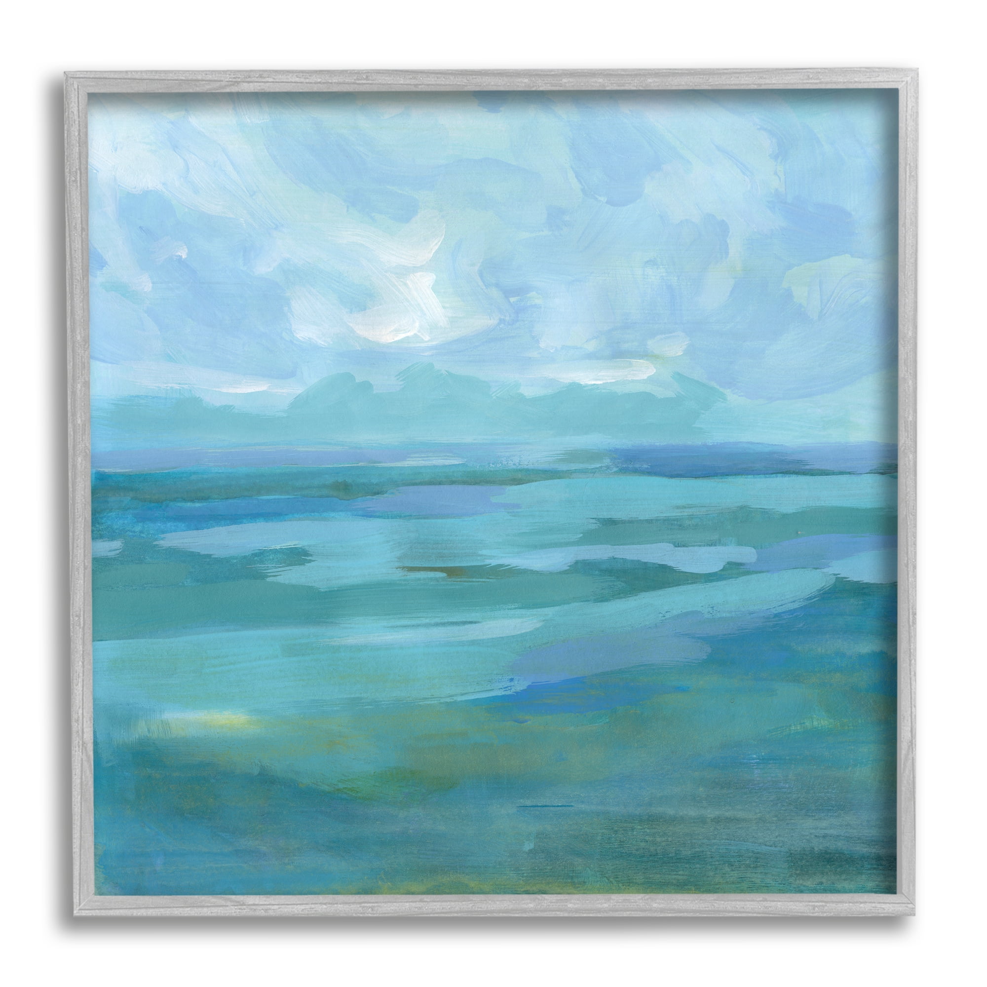 Stupell Abstract Sea Waves Landscape Landscape Painting Gray Framed Art Print Wall Art