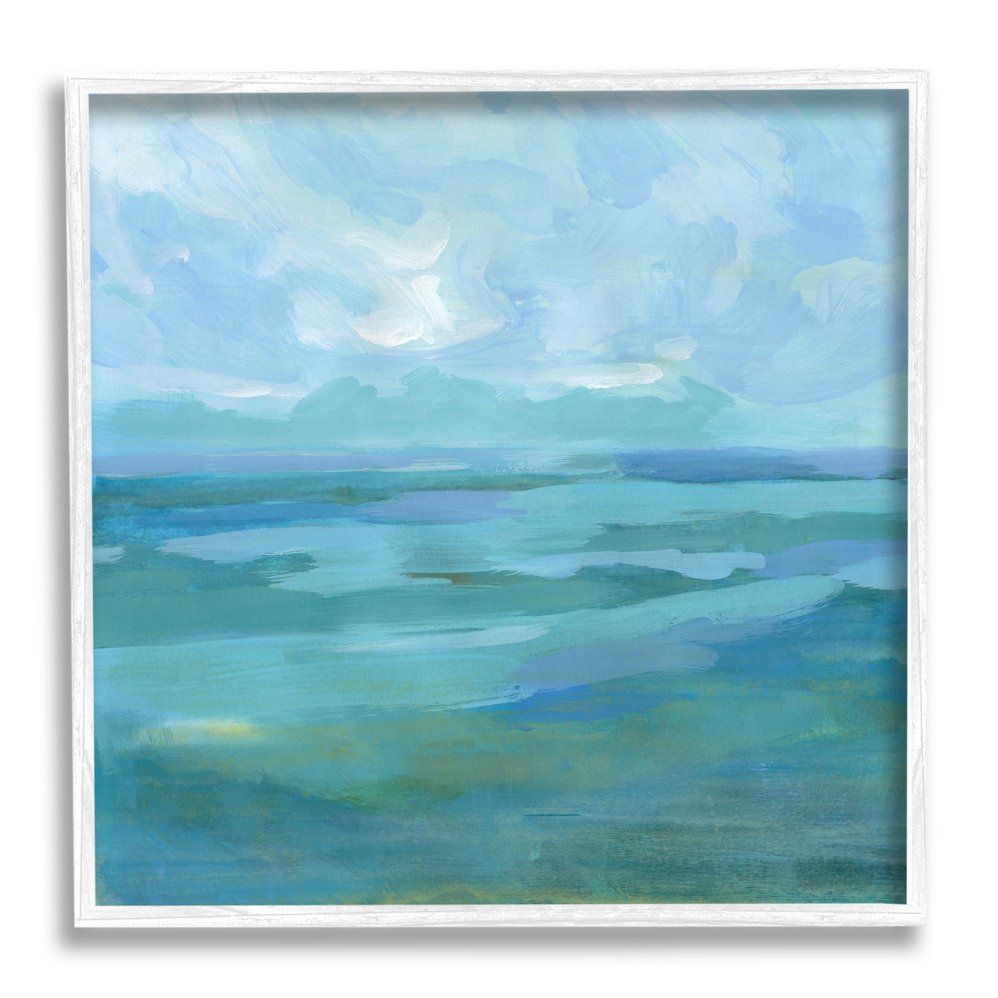 Stupell Abstract Sea Waves Landscape Landscape Painting White Framed Art Print Wall Art