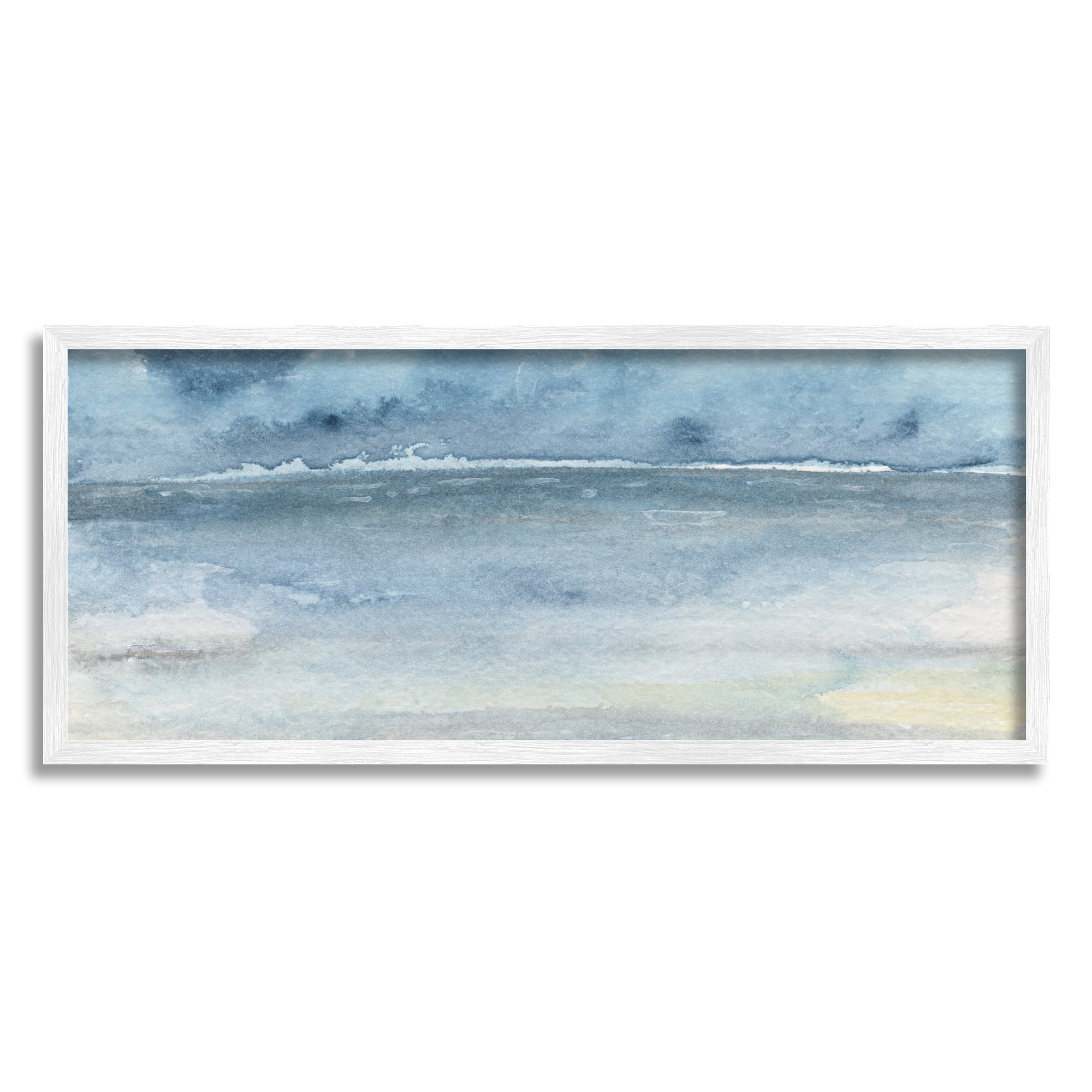 Stupell Abstract Sea Waves Tide Landscape Painting White Framed Art Print Wall Art