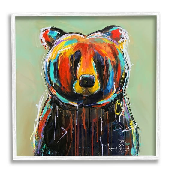 Stupell Abstract Urban Bear Graffiti Animals & Insects Painting White Framed Art Print Wall Art