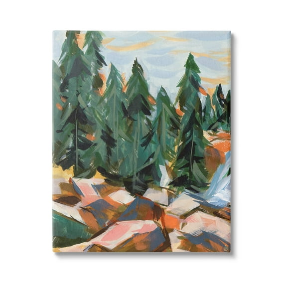 Stupell Abstract Woodland Tree Scenery Landscape Painting Gallery Wrapped Canvas Print Wall Art