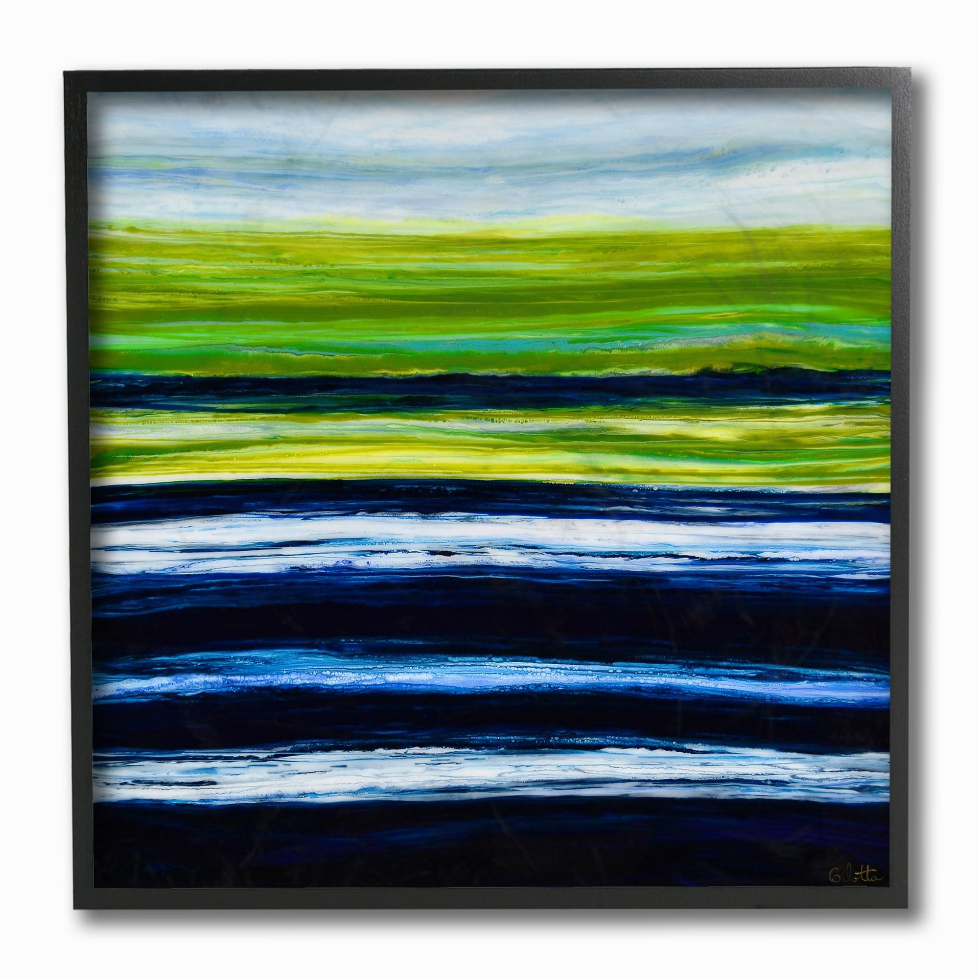 Stupell Acrylic Resin Hills And Plains Sunset Abstract, Framed Giclee, 12 x 1.5 x 12, A - Multi-color - 12 x 12
