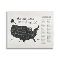 Stupell Adventures Across America Chart Travel & Places Painting Gallery Wrapped Canvas Print Wall Art
