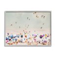 thumbnail image 1 of Stupell Aerial Beach View People Swimming Landscape Photography Gray Framed Art Print Wall Art, 1 of 7