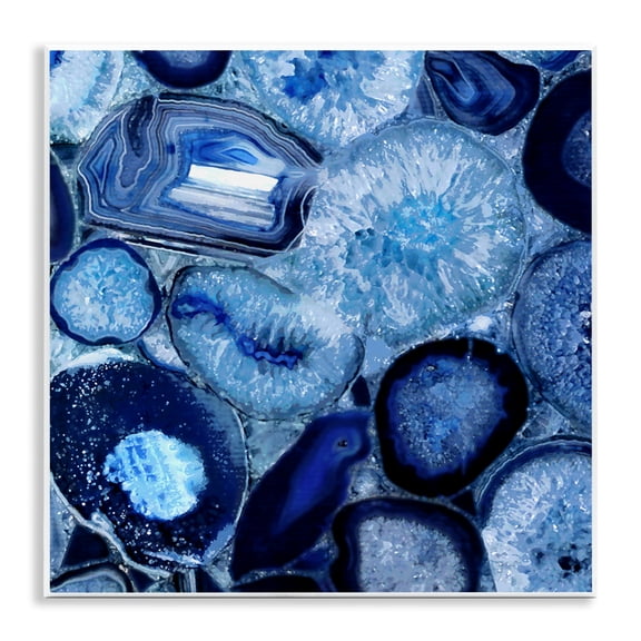 Stupell Industries Glam Agate In Blue Natural Geodes Wall Plaque Art, 12 x 12, by Danielle Carson