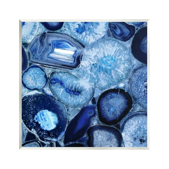 Stupell Agate In Blue Natural Geodes Abstract Painting Wall Plaque Unframed Art Print Wall Art