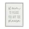 thumbnail image 1 of Stupell Aim To Please Funny Bathroom Phrase Typography Painting Gray Framed Art Print Wall Art, 1 of 7