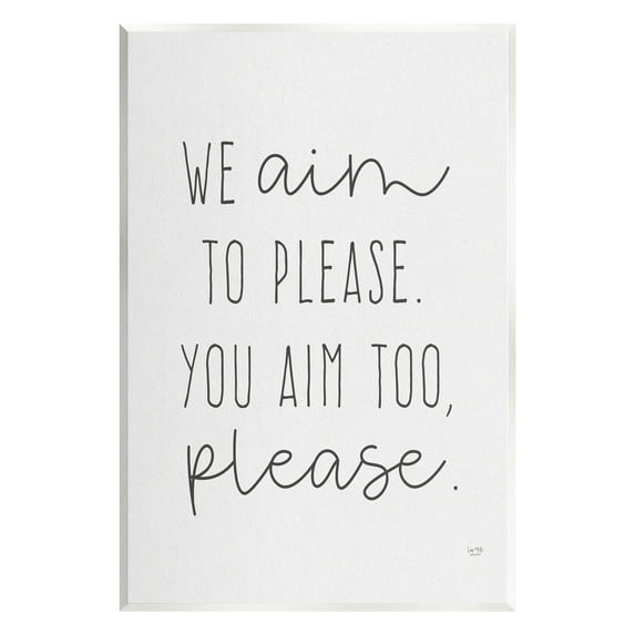 Stupell Aim To Please Funny Bathroom Phrase Typography Painting Wall Plaque Unframed Art Print Wall Art
