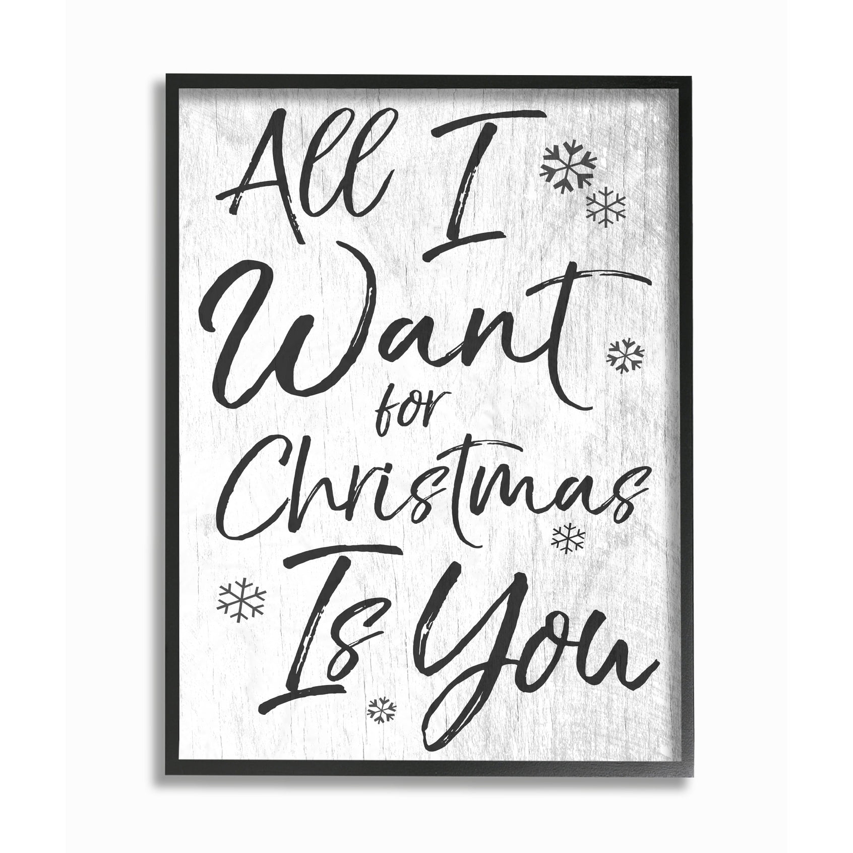 Stupell 'All I Want For Christmas Is You' Framed Giclee Texture Art 11 x 14