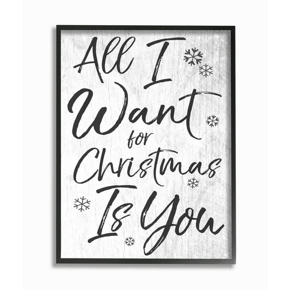 Stupell 'All I Want For Christmas Is You' Framed Giclee Texture Art 16 x 20