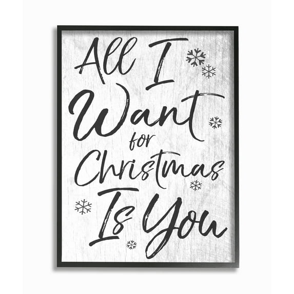 Stupell 'All I Want For Christmas Is You' Framed Giclee Texture Art 16 x 20