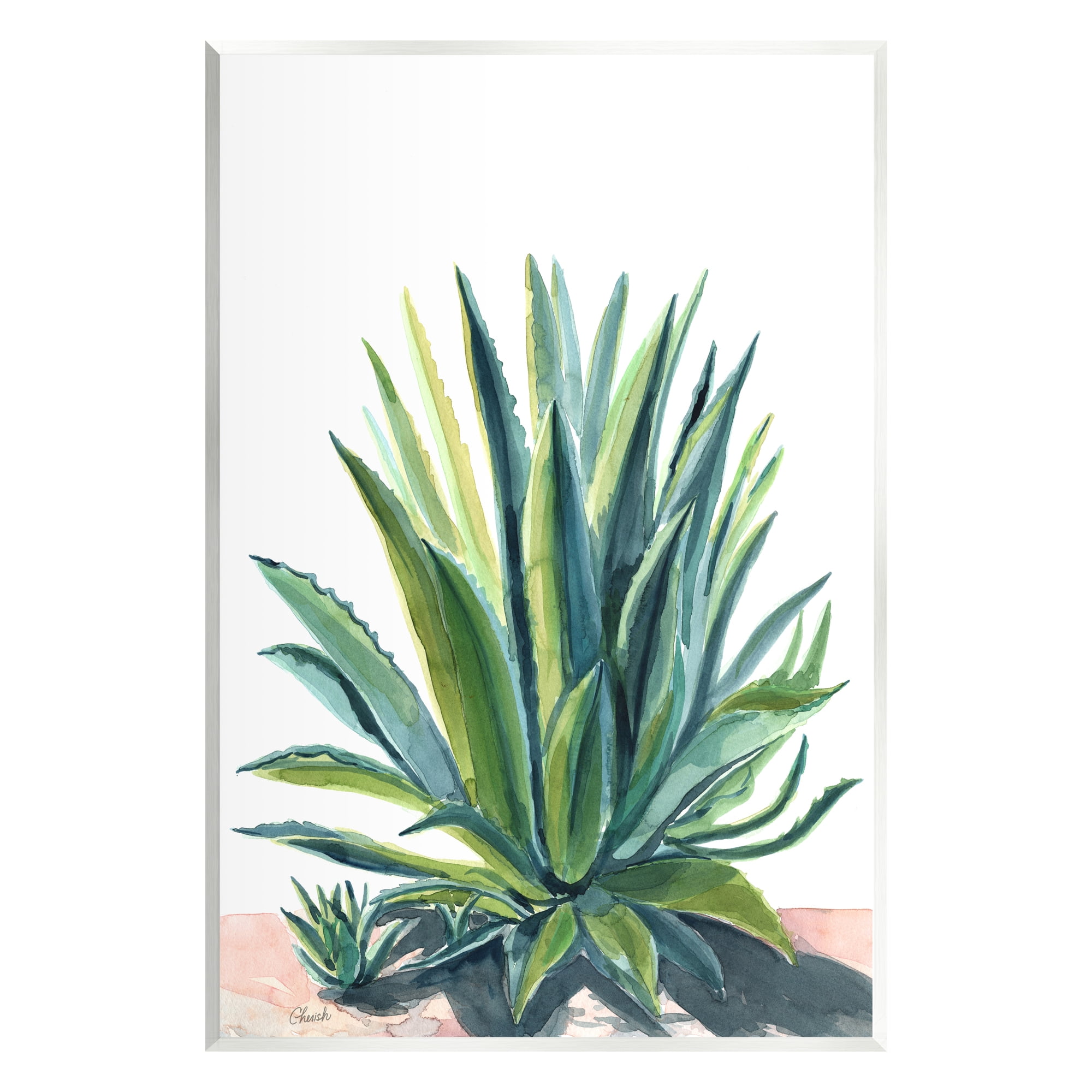Stupell Aloe Plant Botanical Leaves Botanical & Floral Painting Wall Plaque Unframed Art Print Wall Art