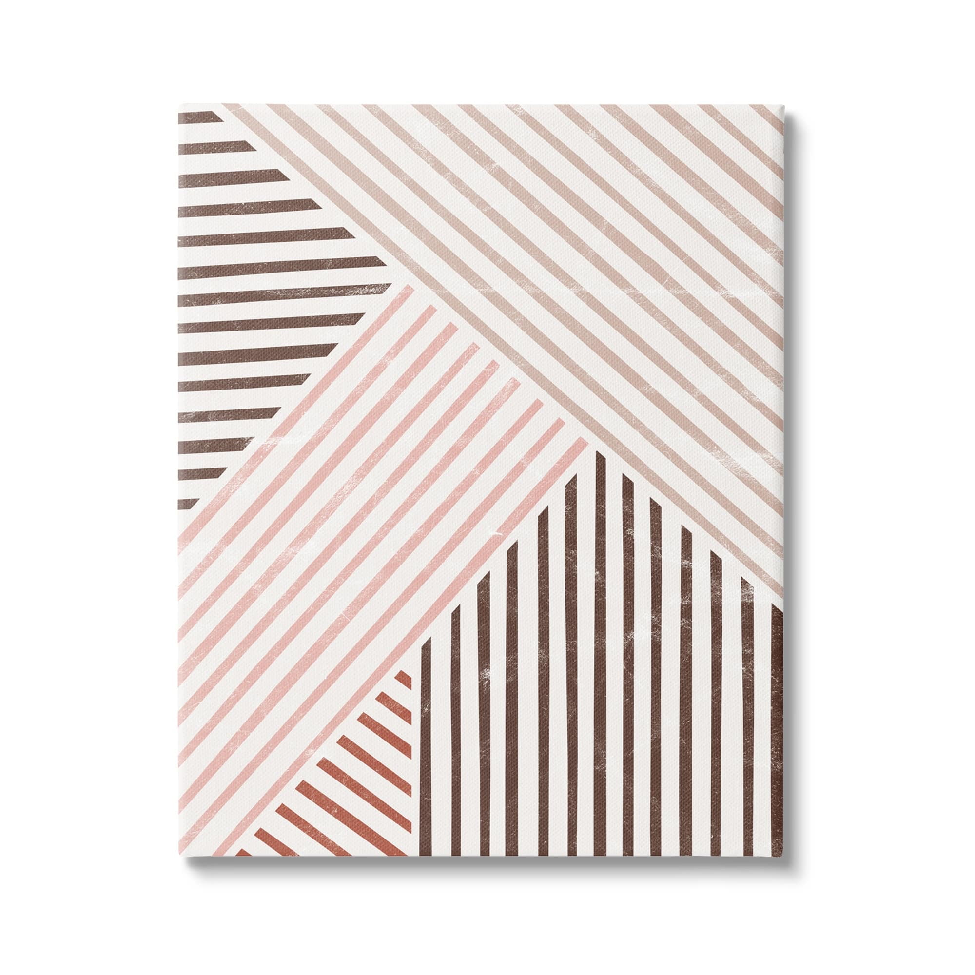 Stupell Alternating Stripes Earth Tones Abstract Painting Gallery Wrapped Canvas Print Wall Art