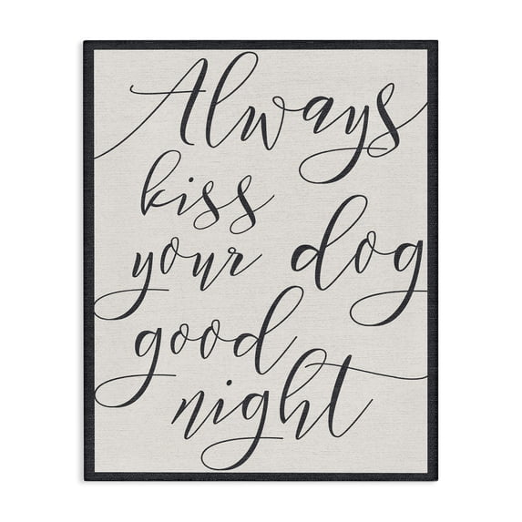 Stupell Industries Shabby Chic Always Kiss Your Dog Goodnight Tan Canvas Art, 16 x 20, by Lil' Rue