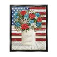 thumbnail image 1 of Stupell Americana Flag Festive Bouquet Botanical & Floral Painting Black Floater Framed Art Print Wall Art, 1 of 6