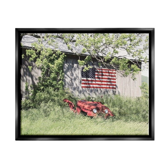 Stupell Americana Lush Country Greenery Landscape Photography Black Floater Framed Art Print Wall Art