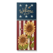 Stupell Americana Welcome Country Sunflowers Holiday Painting Gallery Wrapped Canvas Print Wall Art