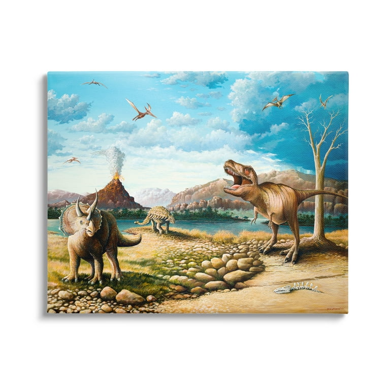 Dinosaur Wall Painting Art Prints