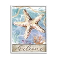 thumbnail image 1 of Stupell Aquatic Beach Welcome Starfish Landscape Painting White Framed Art Print Wall Art, 1 of 7