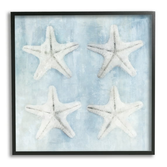 Stupell Aquatic Starfish Soft Blue Coastal Landscape Painting Black Framed Art Print Wall Art