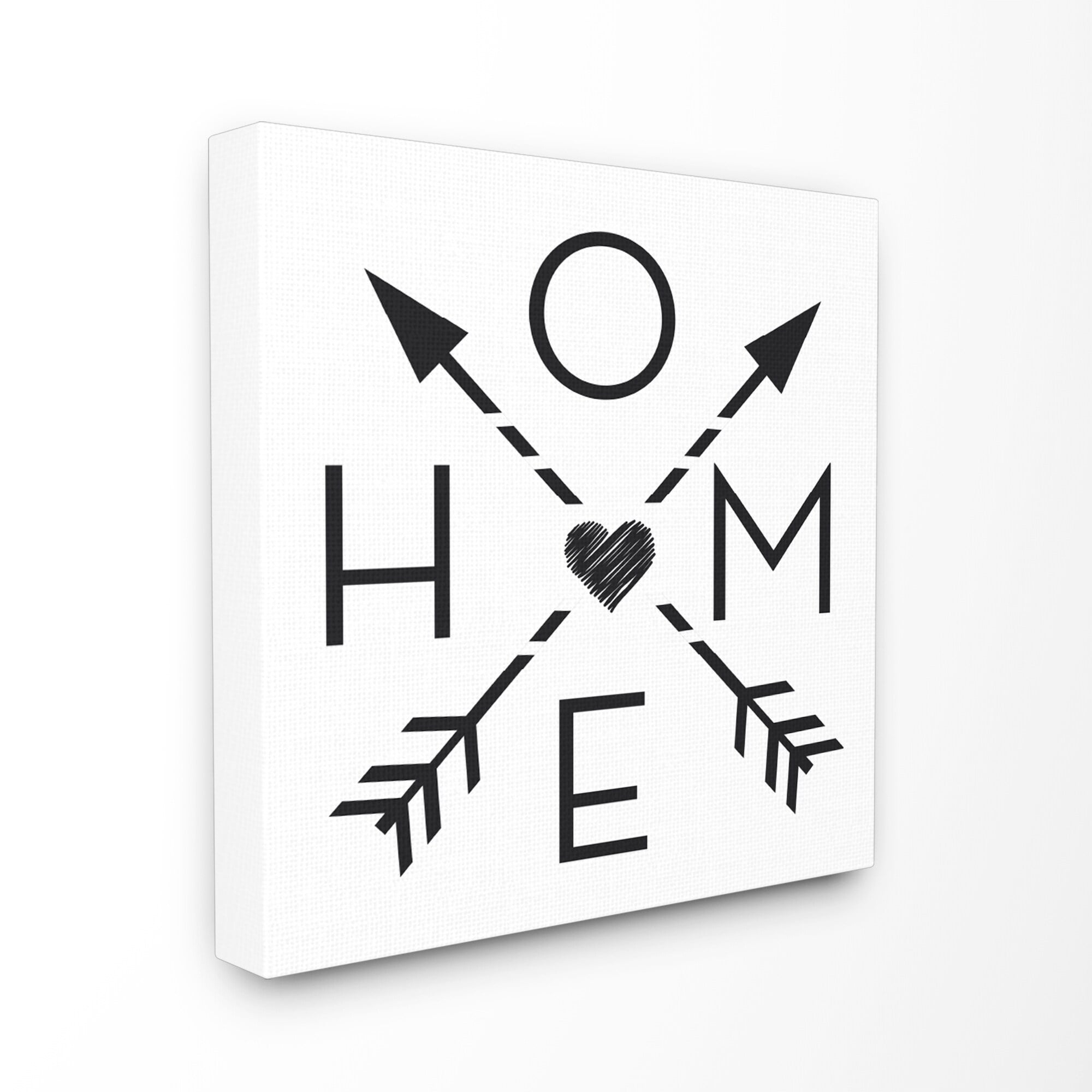 Stupell Arrows To Home and Heart Stretched Canvas Wall Art 24 x 24