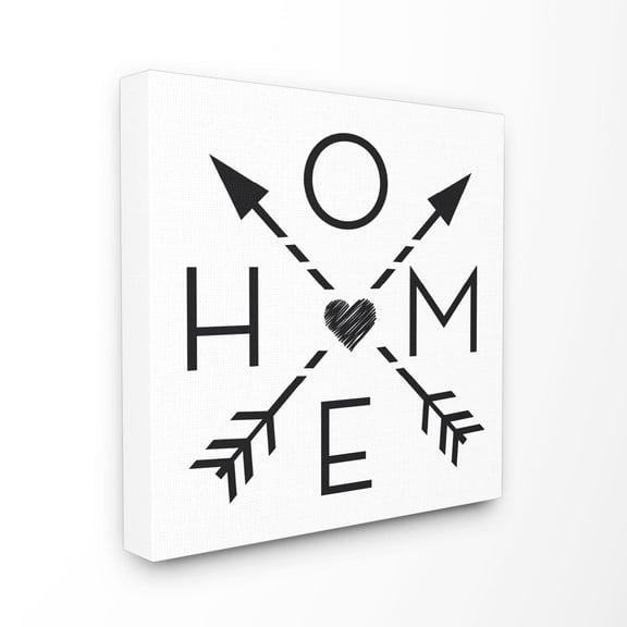 Stupell Arrows To Home and Heart Stretched Canvas Wall Art 24 x 24