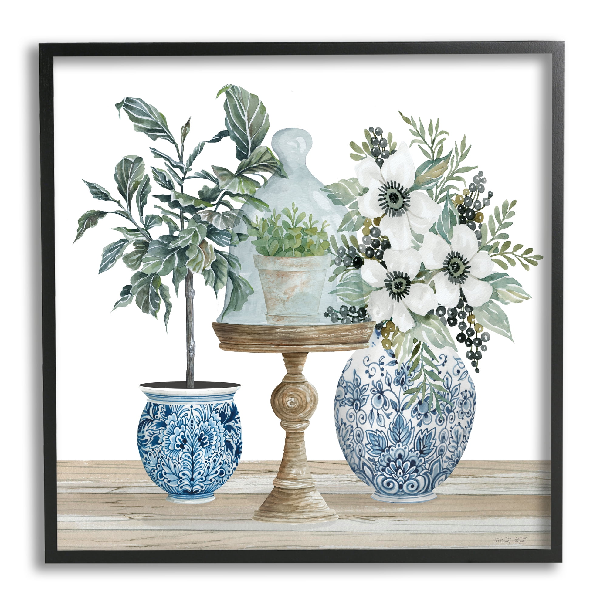 Stupell Assorted Floral Blossoms Array Botanical & Floral Painting Black Framed Art Print Wall Art