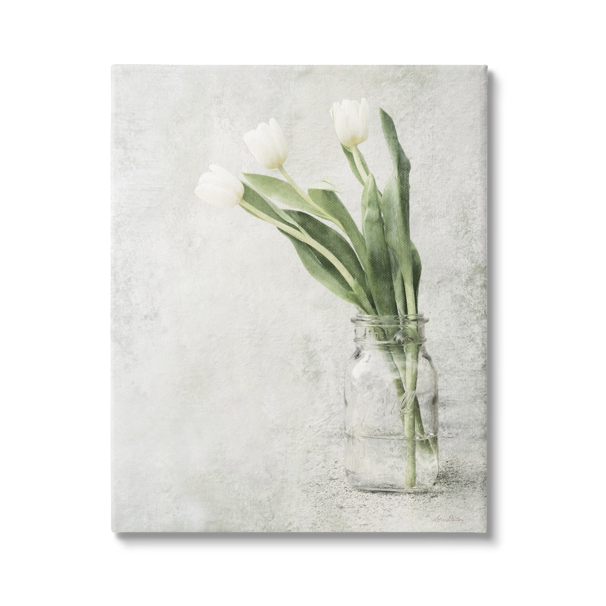 Stupell Asymmetrical Tulips Country Jar Botanical & Floral Painting Gallery Wrapped Canvas Print Wall Art