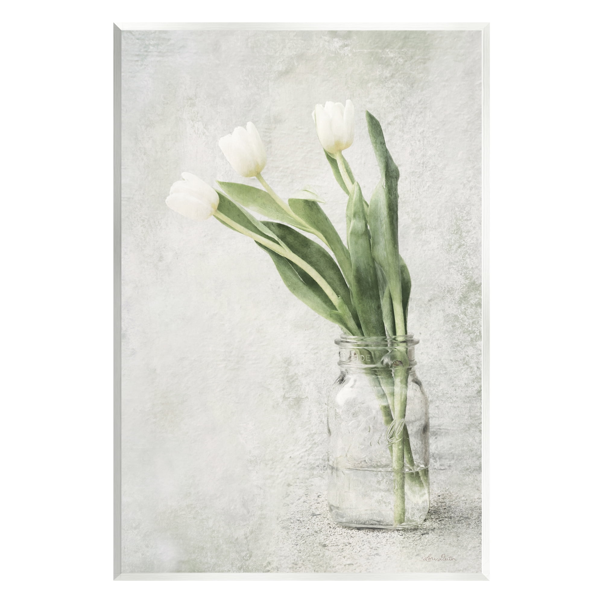 Stupell Asymmetrical Tulips Country Jar Botanical & Floral Painting Wall Plaque Unframed Art Print Wall Art
