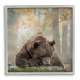 thumbnail image 1 of Stupell Autumn Slumber Brown Bear Foliage Animals & Insects Photography Gray Framed Art Print Wall Art, 1 of 7
