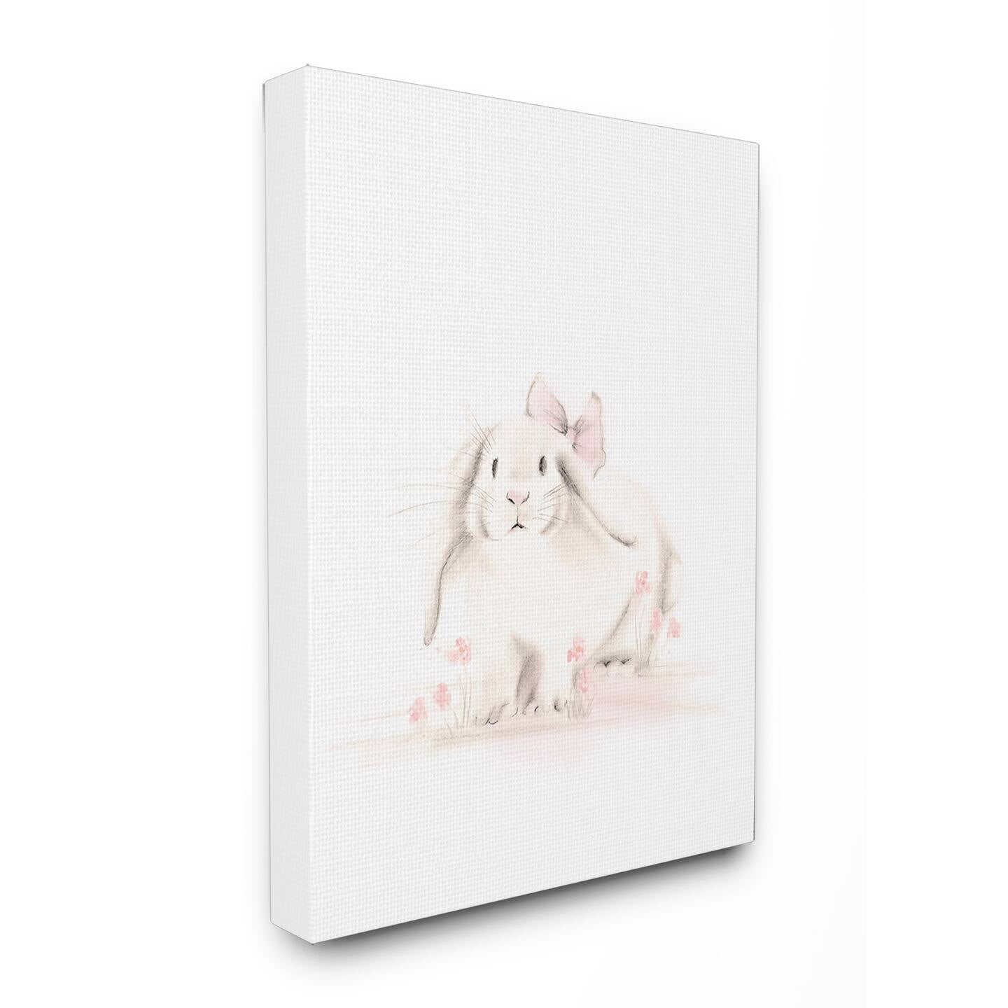 Stupell Baby Bunny With Pink Bow Canvas Wall Art 30 x 40