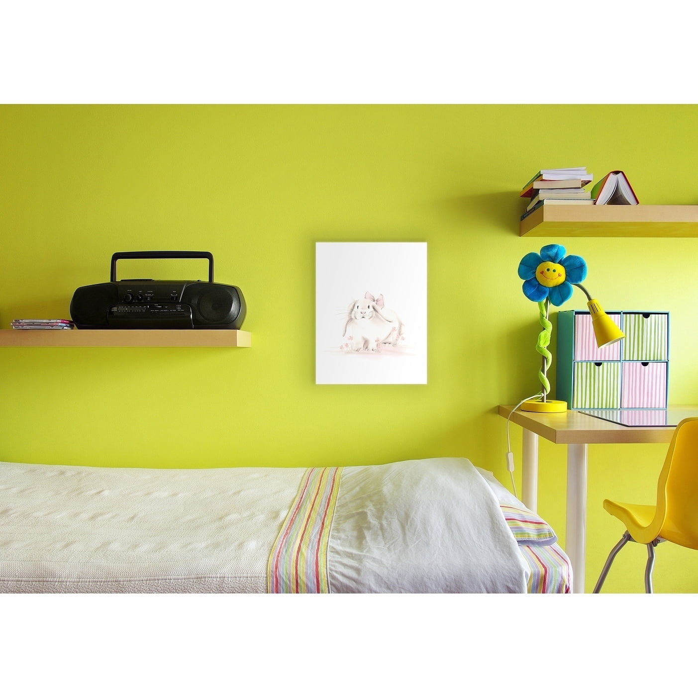 The Kids Room by Stupell Baby Bunny With Pink Bow Wall Plaque Art, 10 x 0.5 x 15