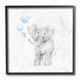 thumbnail image 1 of Stupell Baby Elephant Blue Bubbles Linen Look Framed Giclee Texture Art, 1 of 2