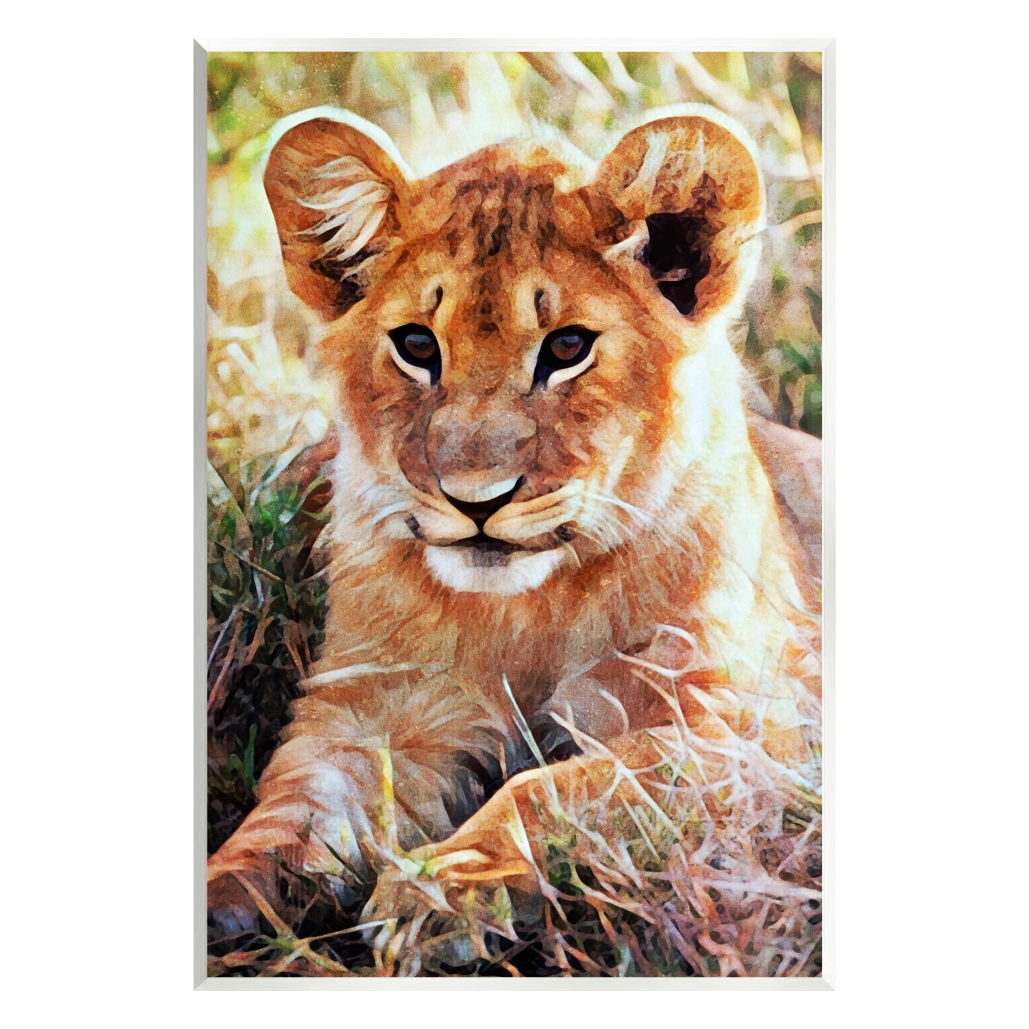 Stupell Baby Lion Resting Animal Nature Animals & Insects Painting Wall Plaque Unframed Art Print Wall Art