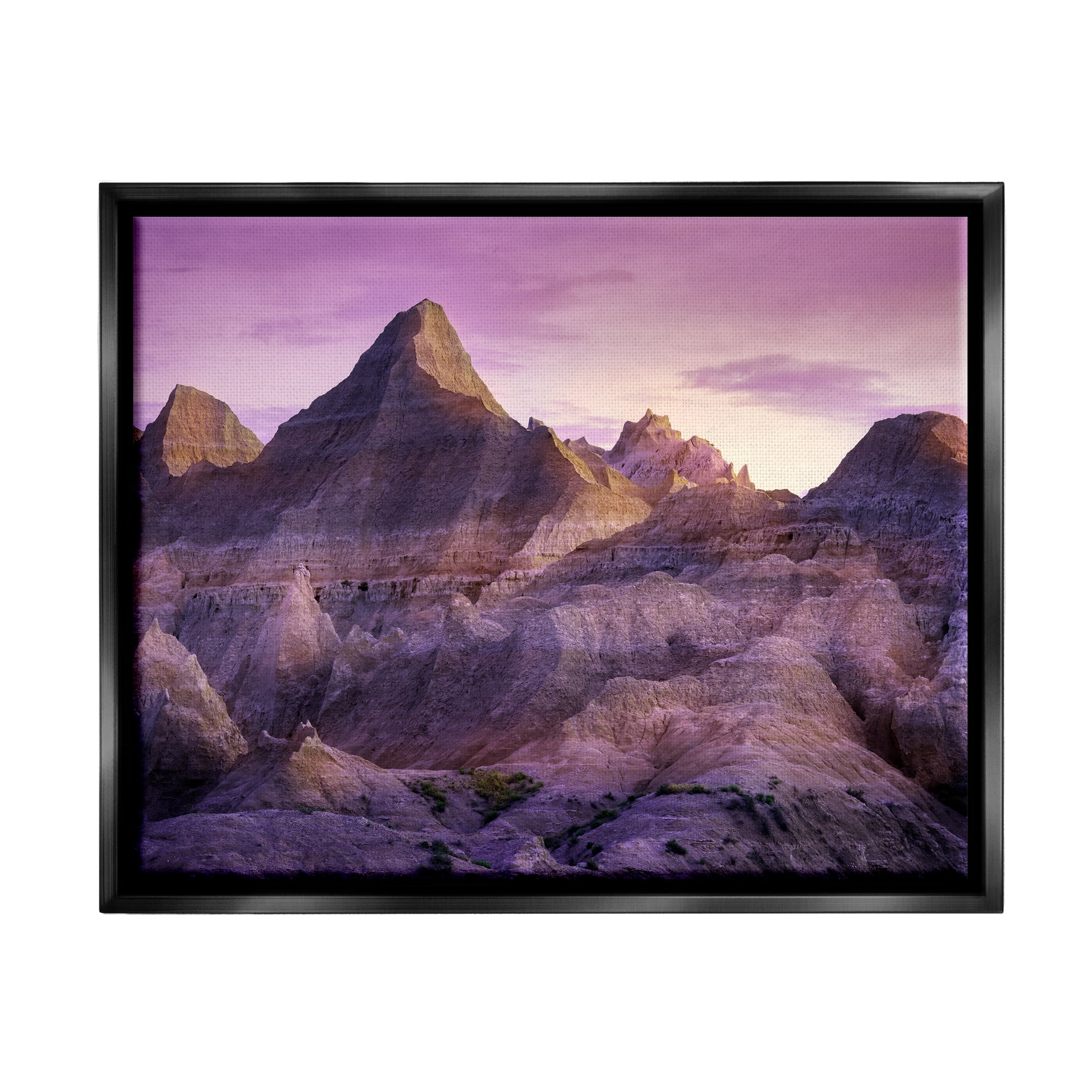 Stupell Badlands Canyon Cliffs Landscape Landscape Photography Black Floater Framed Art Print Wall Art