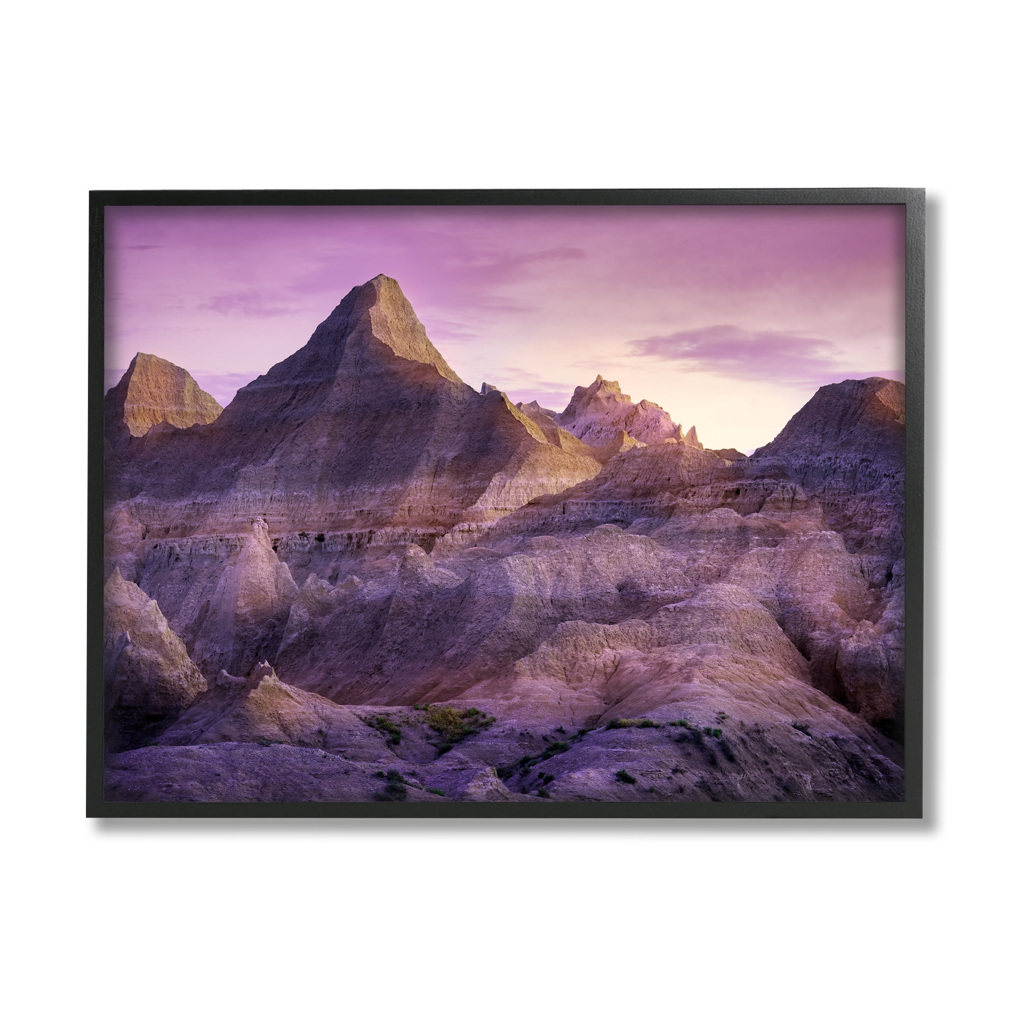 Stupell Badlands Canyon Cliffs Landscape Landscape Photography Black Framed Art Print Wall Art