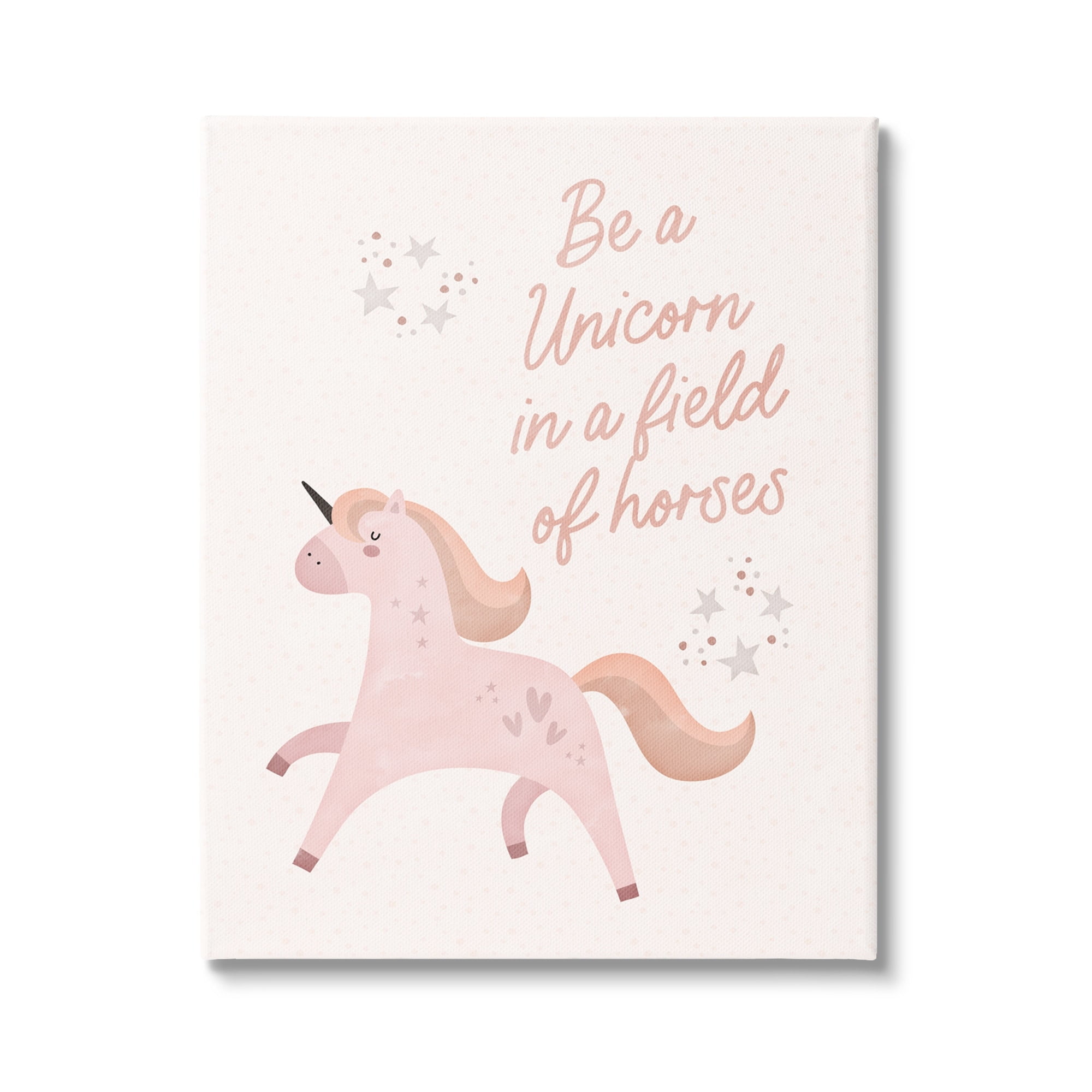 Stupell Be A Unicorn In A Field Of Horses Phrase Fairy Tales & Fantasy Painting Gallery Wrapped Canvas Print Wall Art