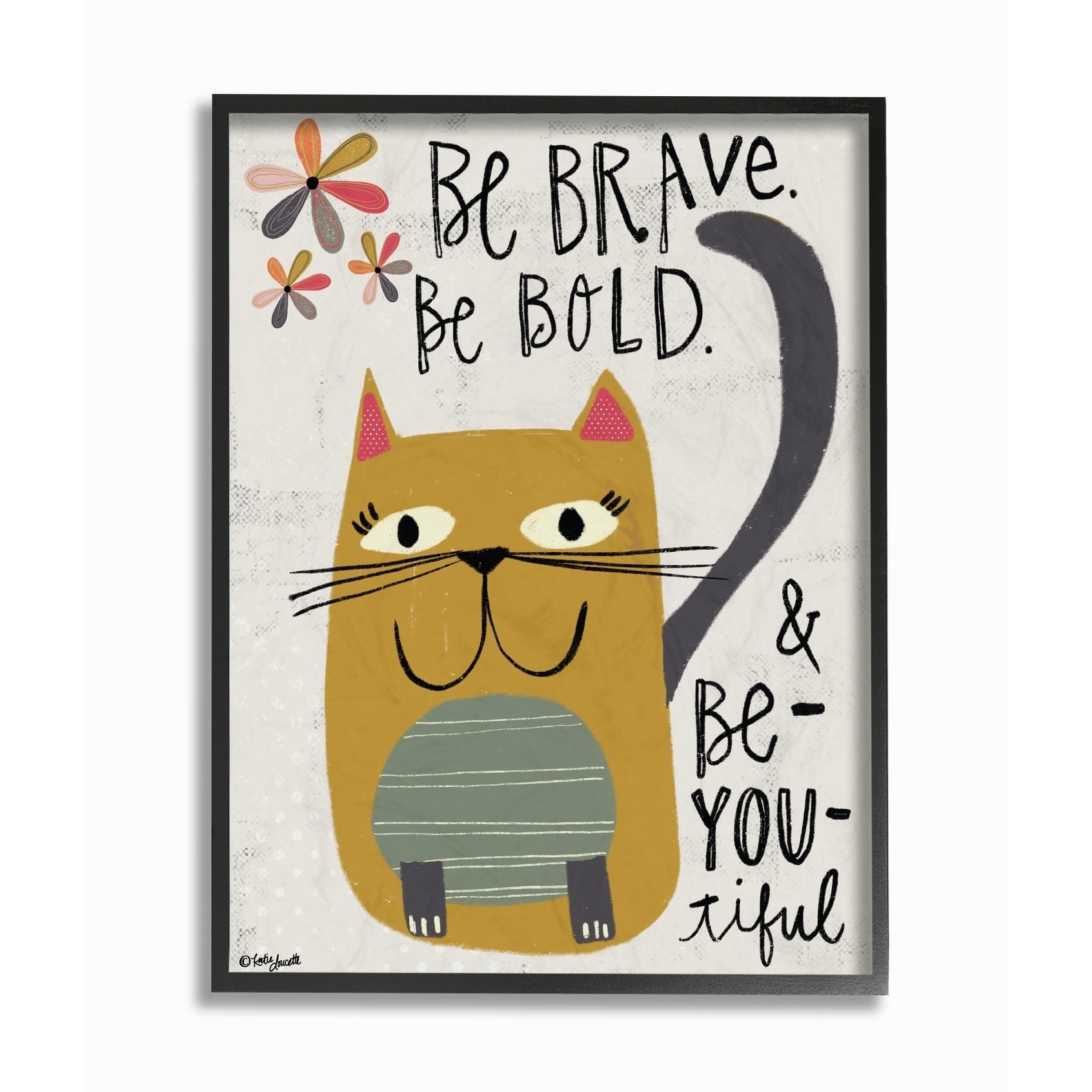 Stupell Be Beautiful Kitty Framed Giclee Art 11 x 14