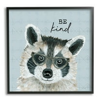 Stupell Be Kind Happy Raccoon Patterned Animals & Insects Painting Black Framed Art Print Wall Art