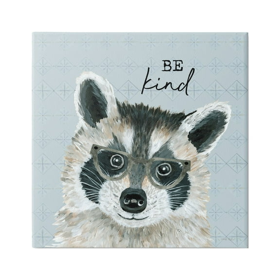Stupell Be Kind Happy Raccoon Patterned Animals & Insects Painting Gallery Wrapped Canvas Print Wall Art