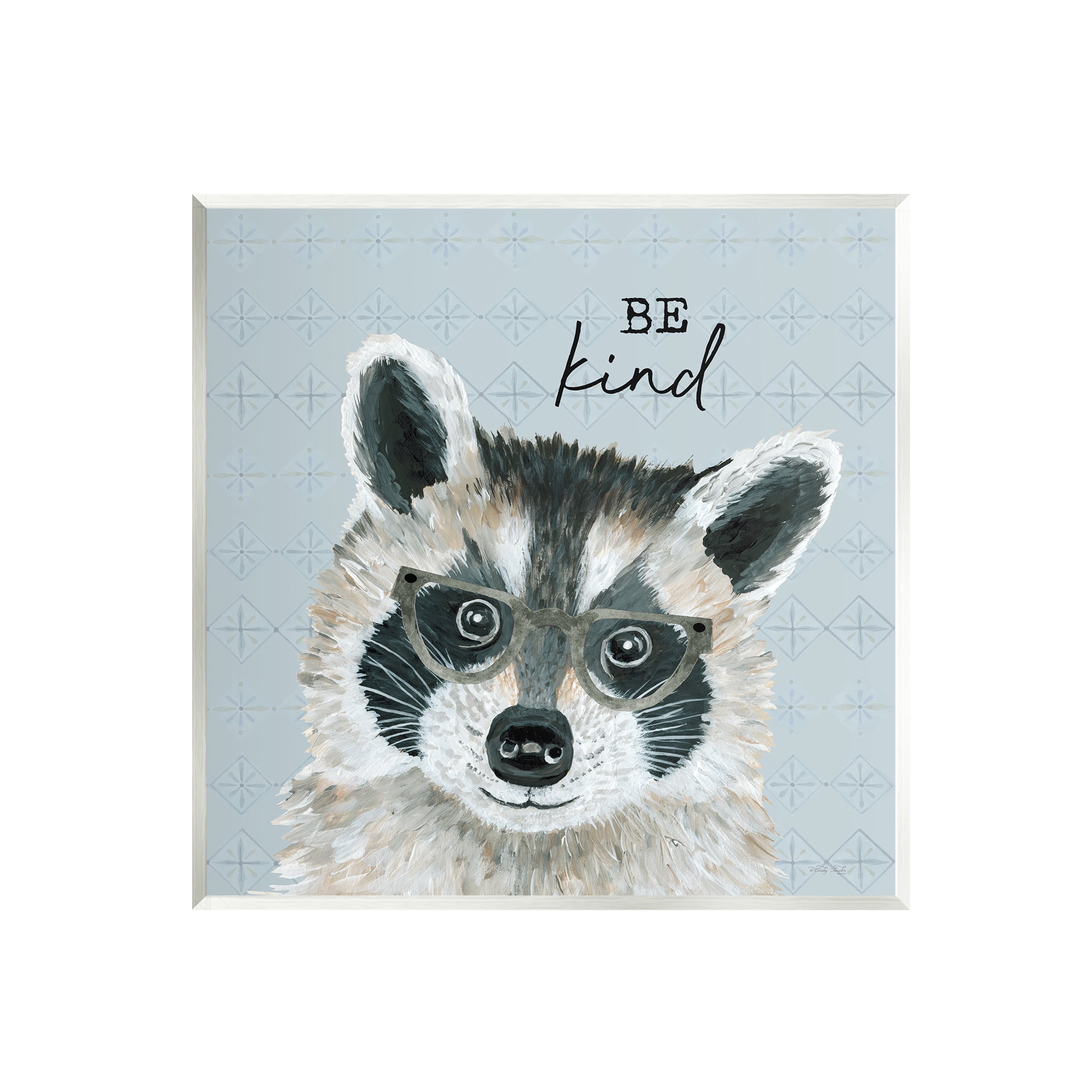 Stupell Be Kind Happy Raccoon Patterned Animals & Insects Painting Wall Plaque Unframed Art Print Wall Art