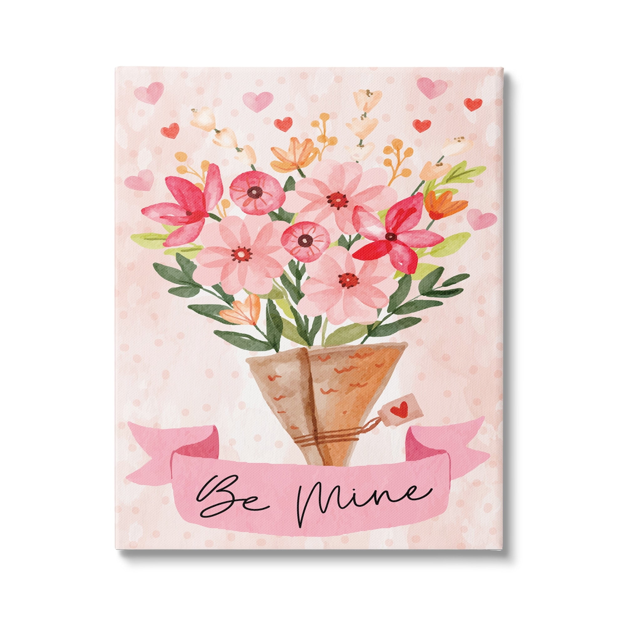 Stupell Be Mine Romantic Valentine's Bouquet Holiday Painting Gallery Wrapped Canvas Print Wall Art
