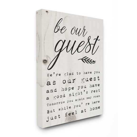 Stupell Be Our Guest Poem Cursive Canvas Art, 16 x 1.5 x 20