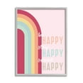 thumbnail image 1 of Stupell Be Stay Spread Happy Pink Rainbow Landscape Painting Gray Framed Art Print Wall Art, 1 of 7