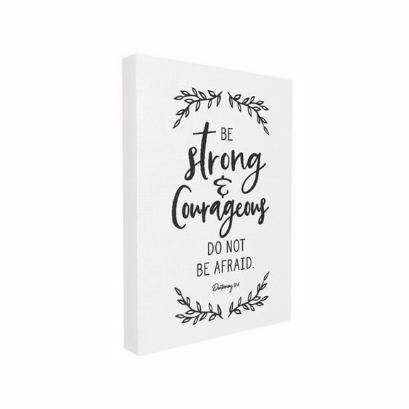 Stupell Be Strong And Courageous Leaves Canvas Art, 16 x 20