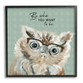 thumbnail image 1 of Stupell Be Who You Want To Owl Animals & Insects Painting Black Framed Art Print Wall Art, 1 of 7