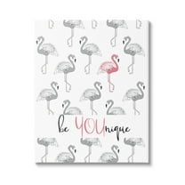 Stupell Be Younique Pink Flamingo Animals & Insects Painting Gallery Wrapped Canvas Print Wall Art