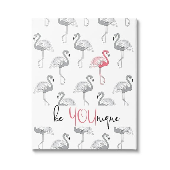 Stupell Be Younique Pink Flamingo Animals & Insects Painting Gallery Wrapped Canvas Print Wall Art